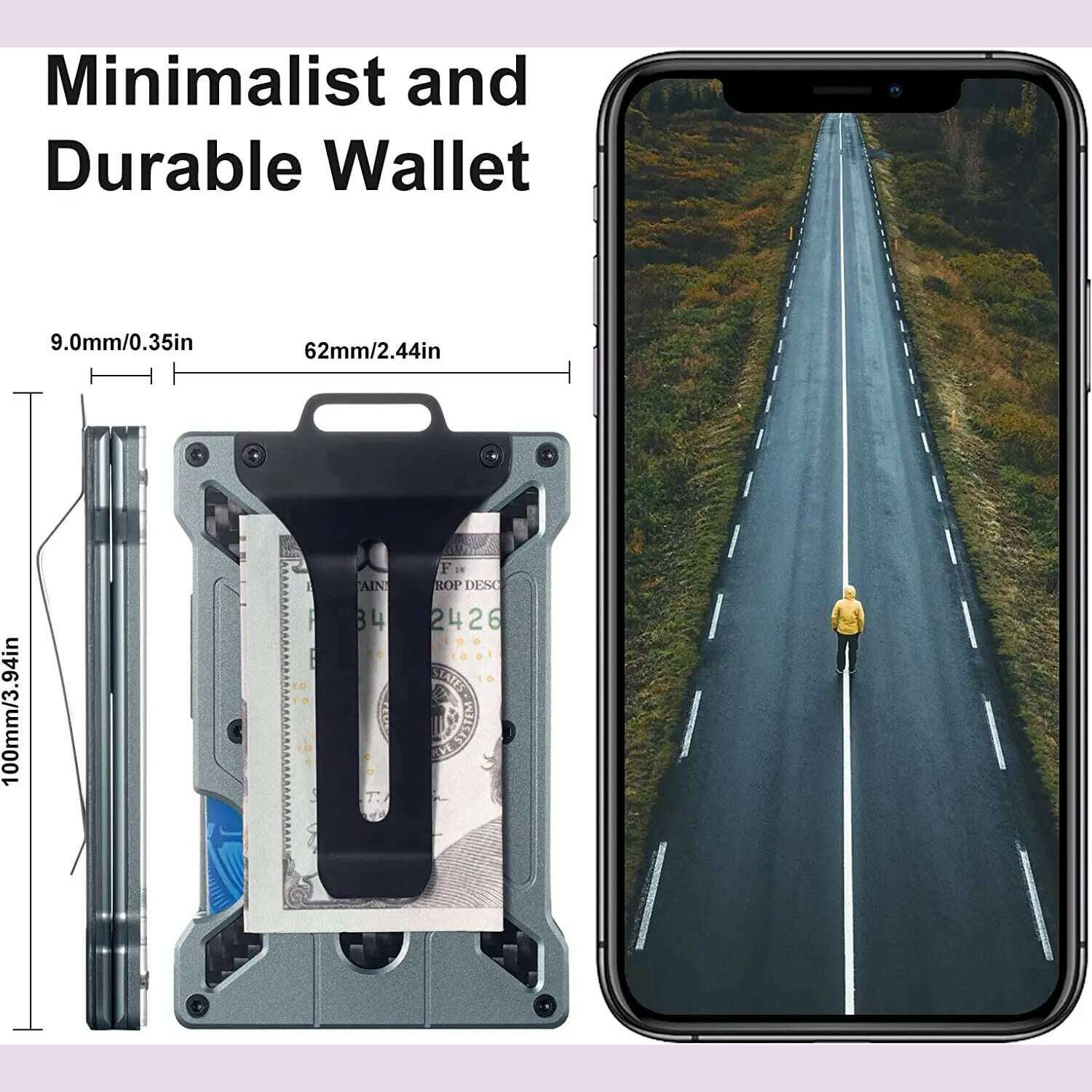 Carbon Fiber EDC Wallets Transparent Credentials Holder Magsafe Men Wallet Aluminium Metal Male Purse Mini Smart Magic Wallet