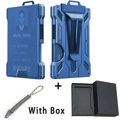 Carbon Fiber EDC Wallets Transparent Credentials Holder Magsafe Men Wallet Aluminium Metal Male Purse Mini Smart Magic Wallet