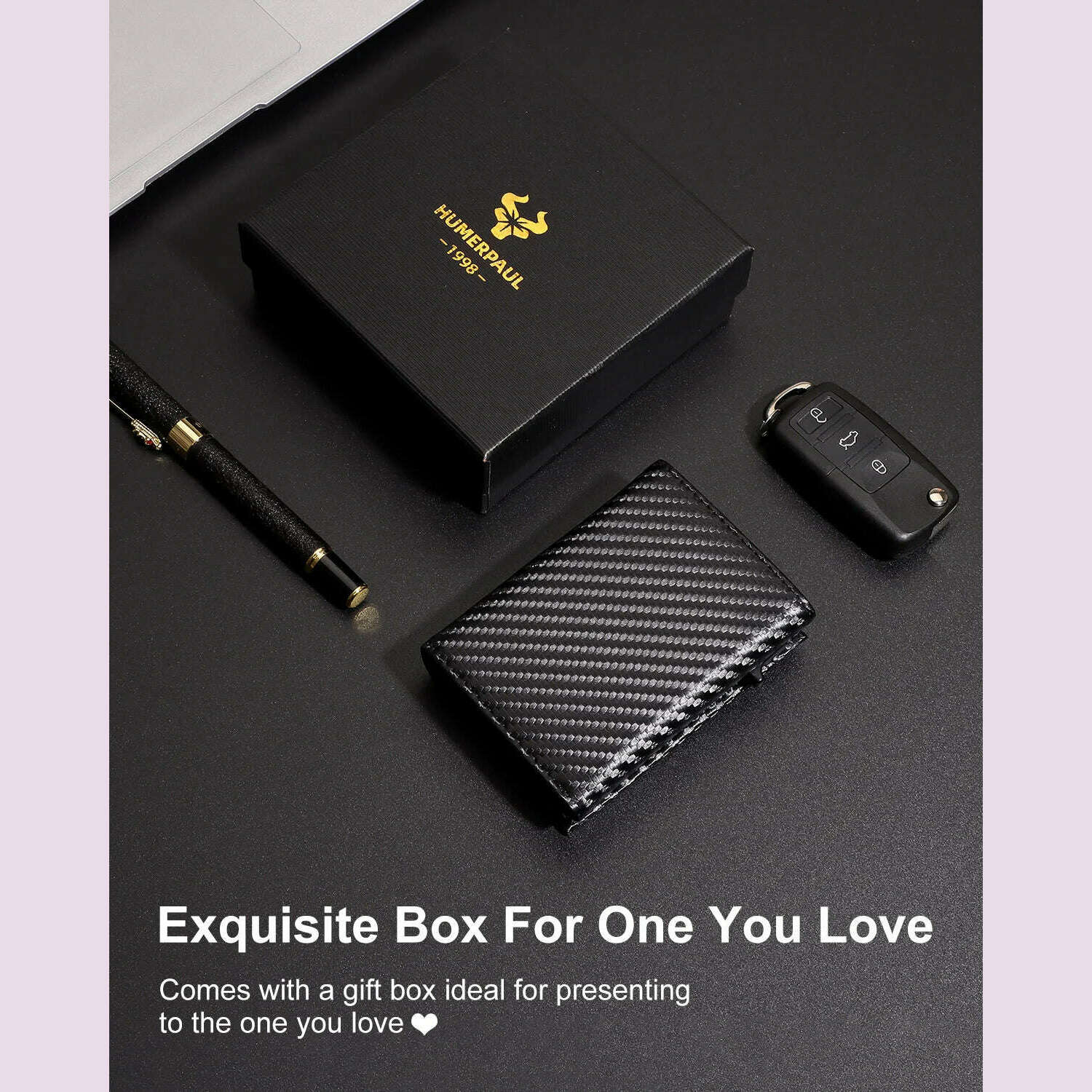 Carbon Fiber Mens Wallet Card Holder RFID Blcoking Pop Up Aluminum Cards Case Slim Male Front Pocket with Banknote Compartment