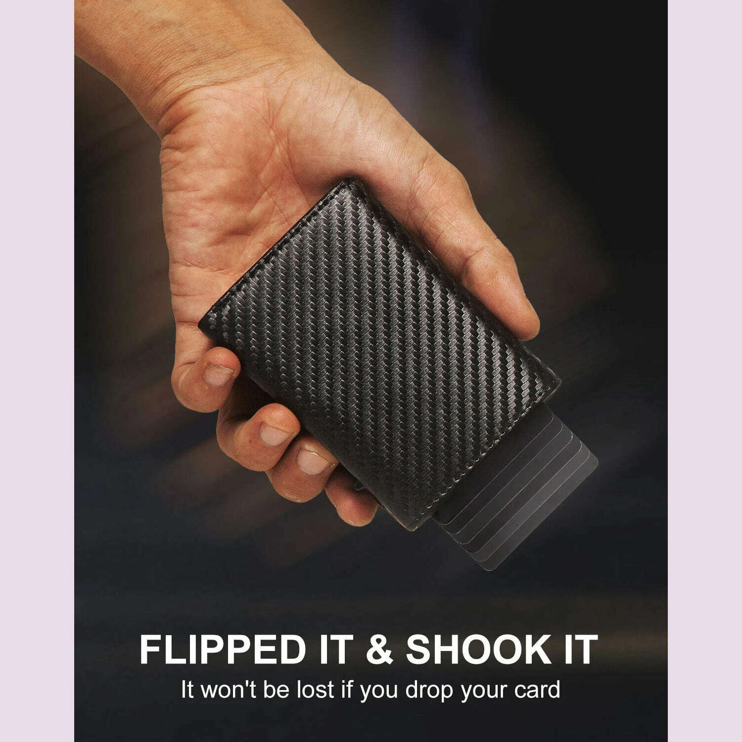 Carbon Fiber Mens Wallet Card Holder RFID Blcoking Pop Up Aluminum Cards Case Slim Male Front Pocket with Banknote Compartment