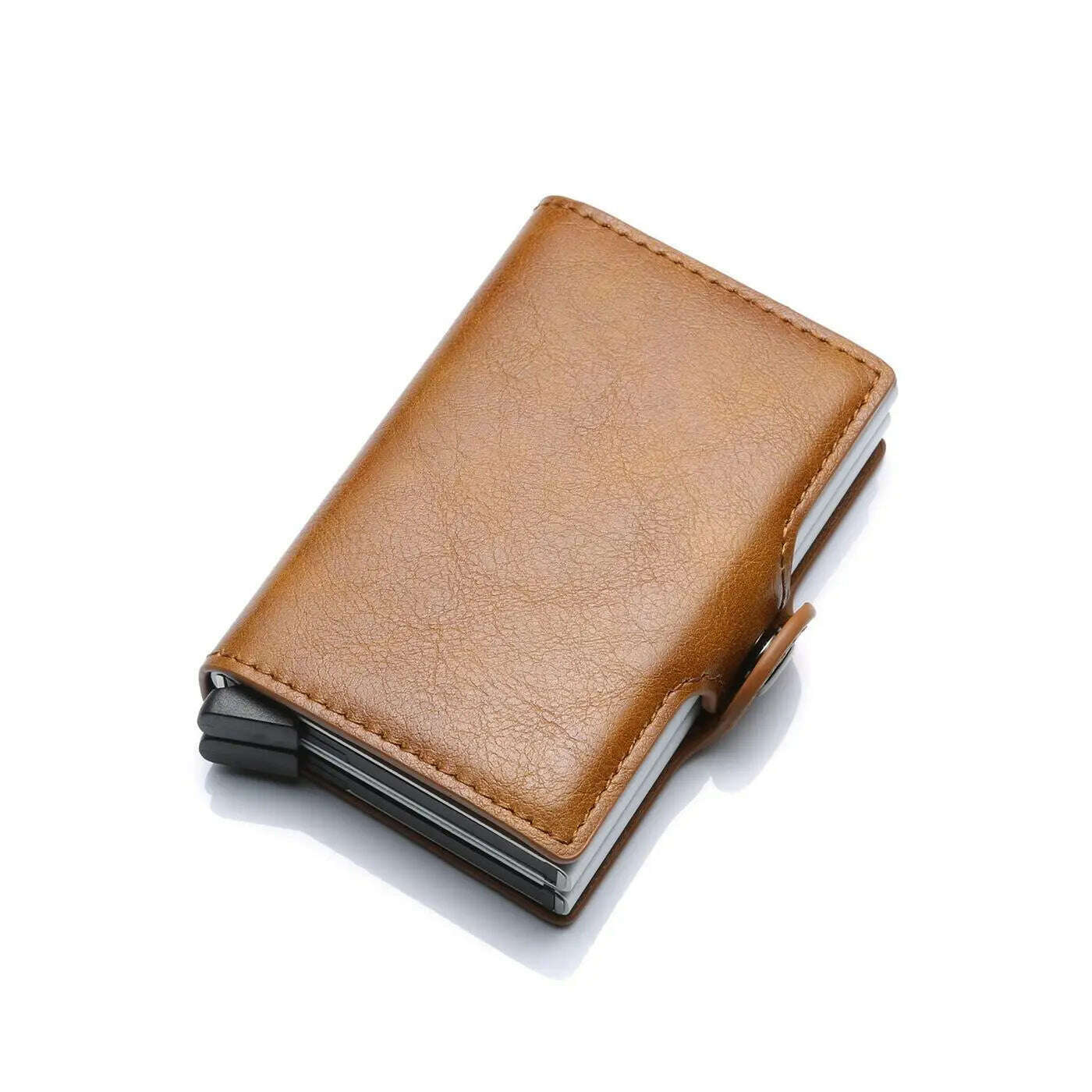 Carbon Fiber RFID Blocking Protection Men Credit Card Holder Wallet Leather Metal Aluminum Luxury Business Bank Cardholder Case
