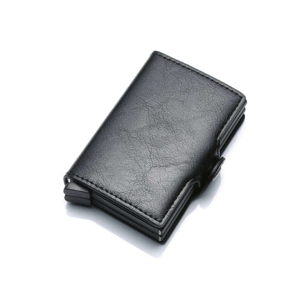 Carbon Fiber RFID Blocking Protection Men Credit Card Holder Wallet Leather Metal Aluminum Luxury Business Bank Cardholder Case