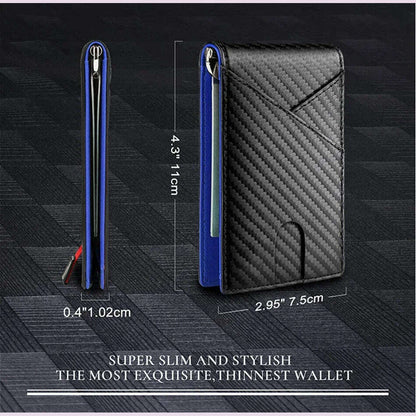 Carbon Fiber Rfid Men Wallets Money Bag Slim Thin Card Man Wallet Luxury Male Small Short Purse Bi-fold Vallet Billfold