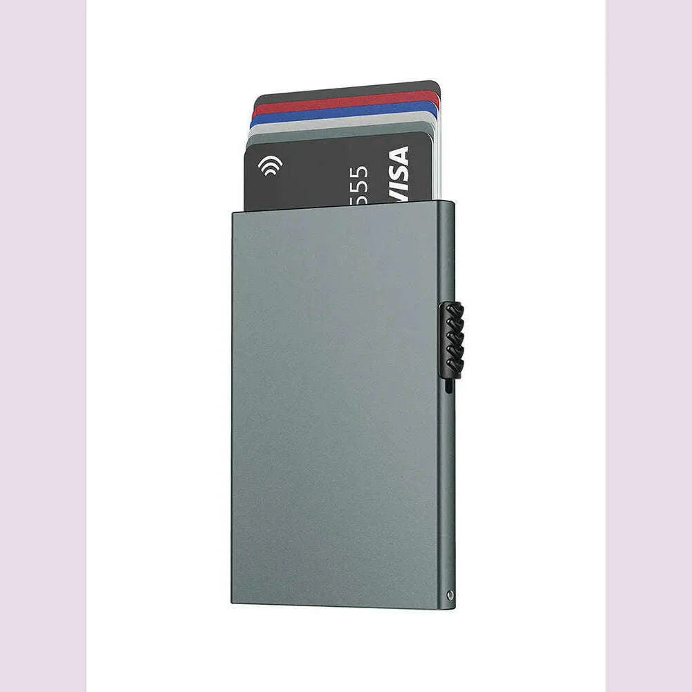 Card Holder Wallet Minimalist Slim Metal RFID Blocking Card Protector Pop Up Credit Card Wallets for Men