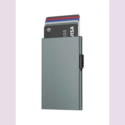 Card Holder Wallet Minimalist Slim Metal RFID Blocking Card Protector Pop Up Credit Card Wallets for Men