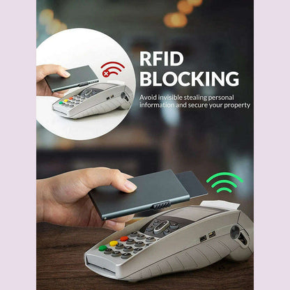 Card Holder Wallet Minimalist Slim Metal RFID Blocking Card Protector Pop Up Credit Card Wallets for Men