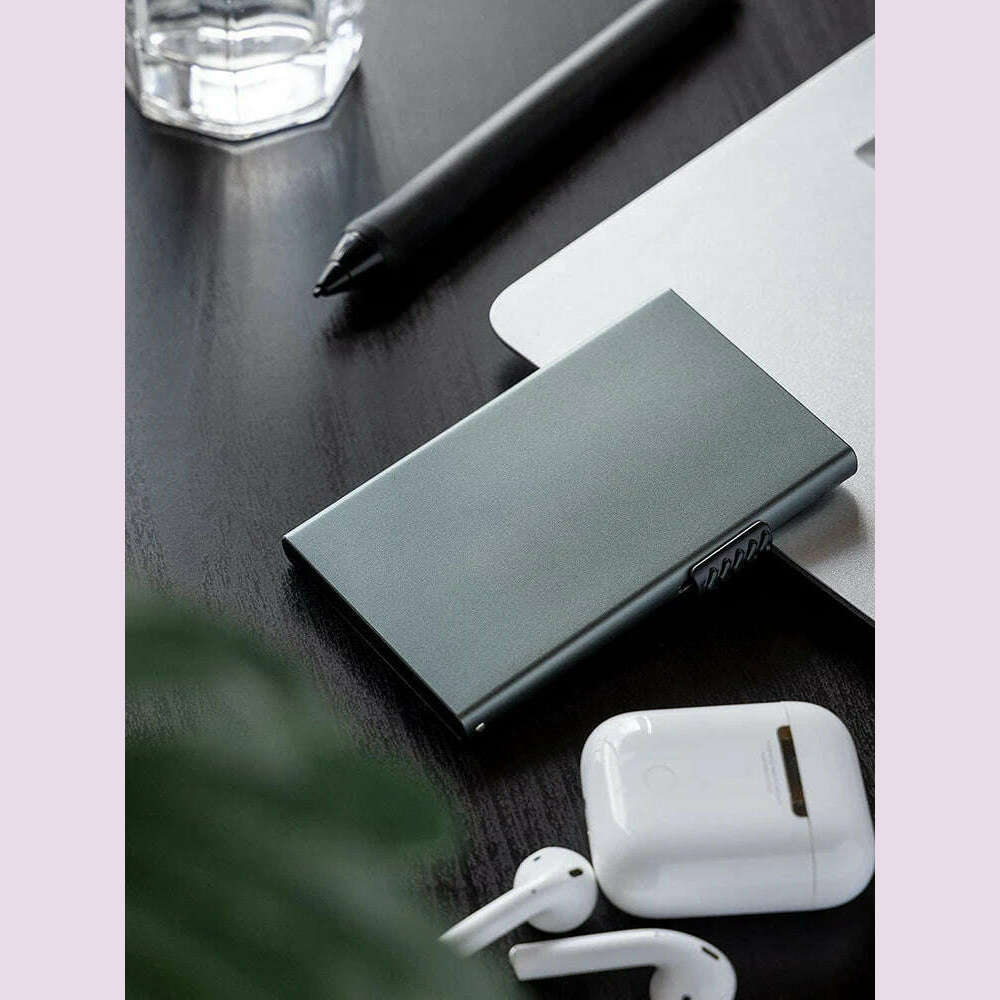 Card Holder Wallet Minimalist Slim Metal RFID Blocking Card Protector Pop Up Credit Card Wallets for Men