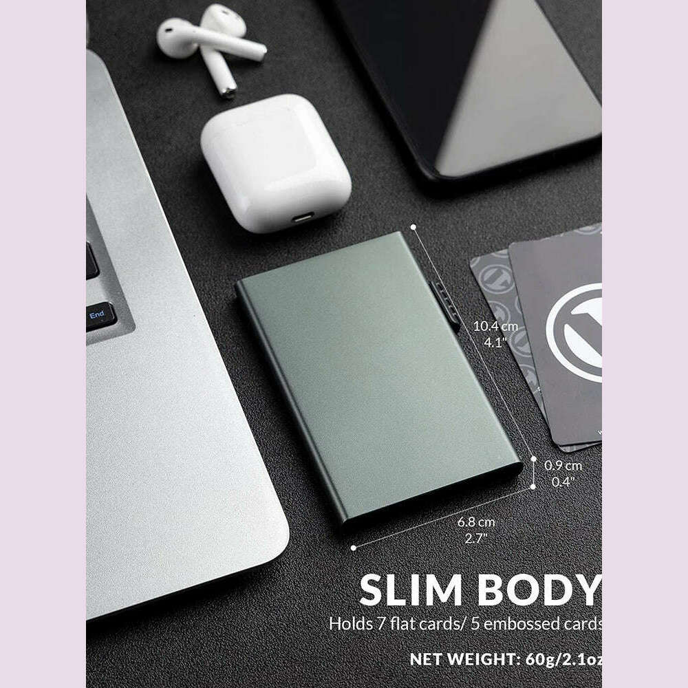 Card Holder Wallet Minimalist Slim Metal RFID Blocking Card Protector Pop Up Credit Card Wallets for Men