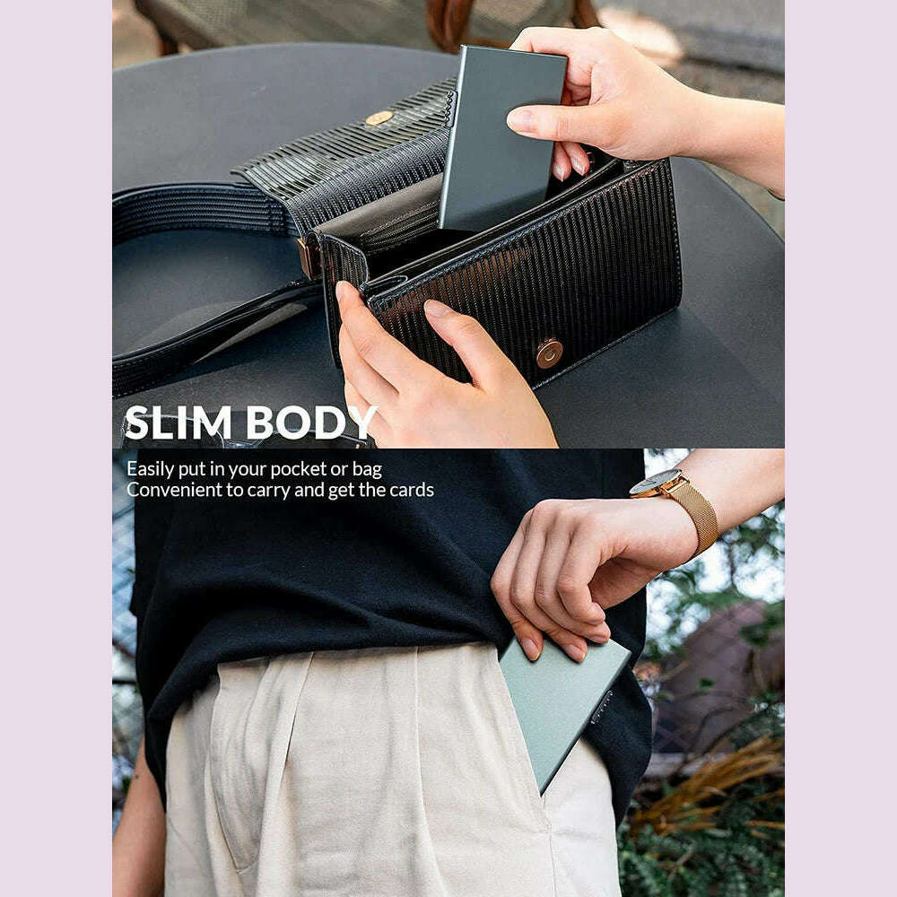 Card Holder Wallet Minimalist Slim Metal RFID Blocking Card Protector Pop Up Credit Card Wallets for Men