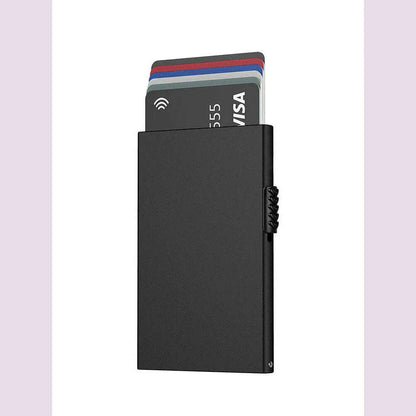 Card Holder Wallet Minimalist Slim Metal RFID Blocking Card Protector Pop Up Credit Card Wallets for Men