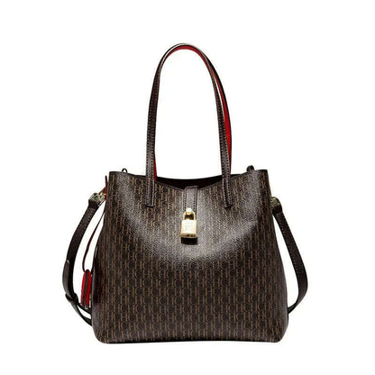 CH Premium Versatile Leather Crossbody Bag Ladies Large Capacity Daily Commuter Tote Bag Letter Print Design Ladies Fashion