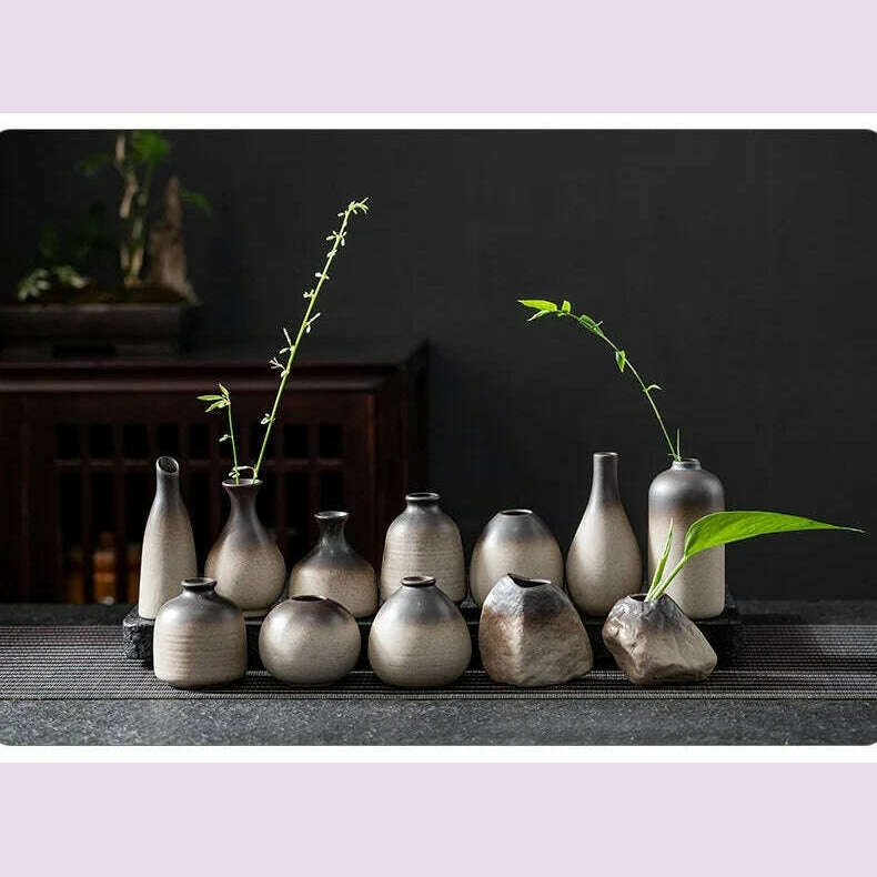CHANSHOVA China Pottery Mini Small Flower Vases Traditional Chinese Retro Style Ceramic Vase Lliving Room Home Decoration T032
