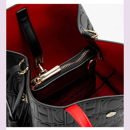 CHCH Women's Tote Bag New Steel Embossed Handheld Bun Mother Shopping Bag