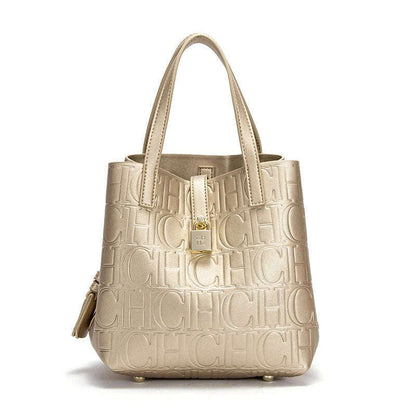 CHCH Women's Tote Bag New Steel Embossed Handheld Bun Mother Shopping Bag