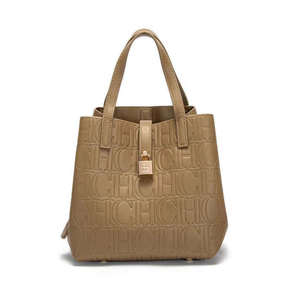 CHCH Women's Tote Bag New Steel Embossed Handheld Bun Mother Shopping Bag