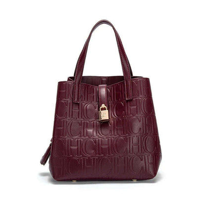 CHCH Women's Tote Bag New Steel Embossed Handheld Bun Mother Shopping Bag