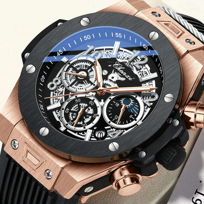 CHENXI 2023 New Watch for Men PU Strap With Chronograph Top Brand Sport Quartz Mens Watches Luminous Waterproof Wristwatch
