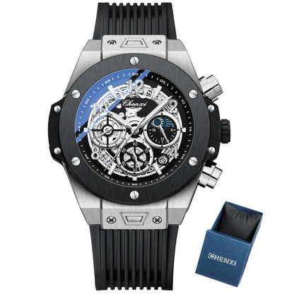 CHENXI 2023 New Watch for Men PU Strap With Chronograph Top Brand Sport Quartz Mens Watches Luminous Waterproof Wristwatch