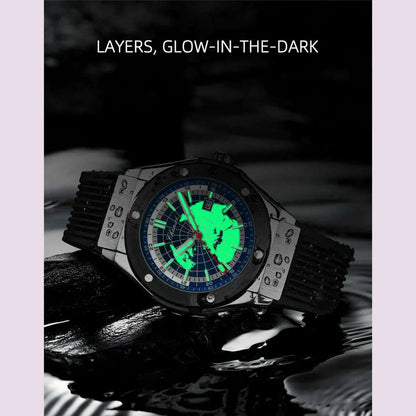 CHENXI 82442 Men's Quartz Watch Casual Unique Sport Watches Brand World Map Military Waterproof Male Wrist Watches Clock Gift