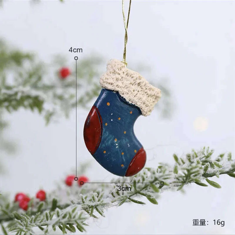 Christmas Santa Snowman Gingerbread Man Resin Pendant Christmas Tree Decoration Ornaments DIY Kids Toys Noel Navidad Kerst 2023
