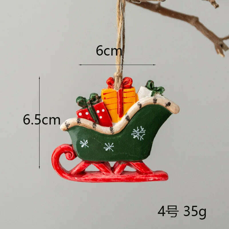 Christmas Santa Snowman Gingerbread Man Resin Pendant Christmas Tree Decoration Ornaments DIY Kids Toys Noel Navidad Kerst 2023