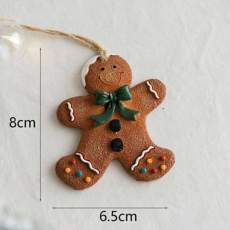 Christmas Santa Snowman Gingerbread Man Resin Pendant Christmas Tree Decoration Ornaments DIY Kids Toys Noel Navidad Kerst 2023