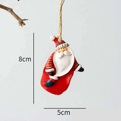 Christmas Santa Snowman Gingerbread Man Resin Pendant Christmas Tree Decoration Ornaments DIY Kids Toys Noel Navidad Kerst 2023