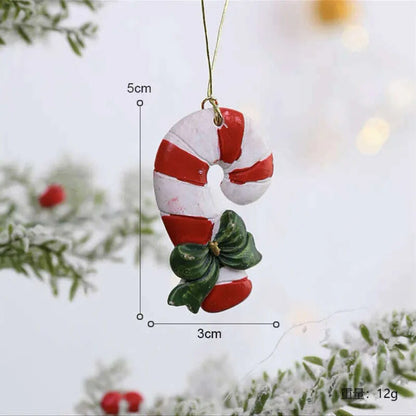 Christmas Santa Snowman Gingerbread Man Resin Pendant Christmas Tree Decoration Ornaments DIY Kids Toys Noel Navidad Kerst 2023