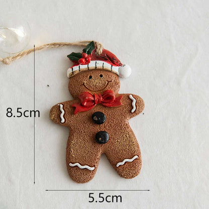 Christmas Santa Snowman Gingerbread Man Resin Pendant Christmas Tree Decoration Ornaments DIY Kids Toys Noel Navidad Kerst 2023