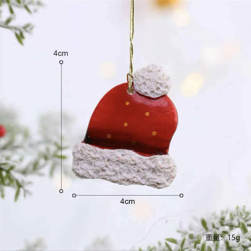 Christmas Santa Snowman Gingerbread Man Resin Pendant Christmas Tree Decoration Ornaments DIY Kids Toys Noel Navidad Kerst 2023
