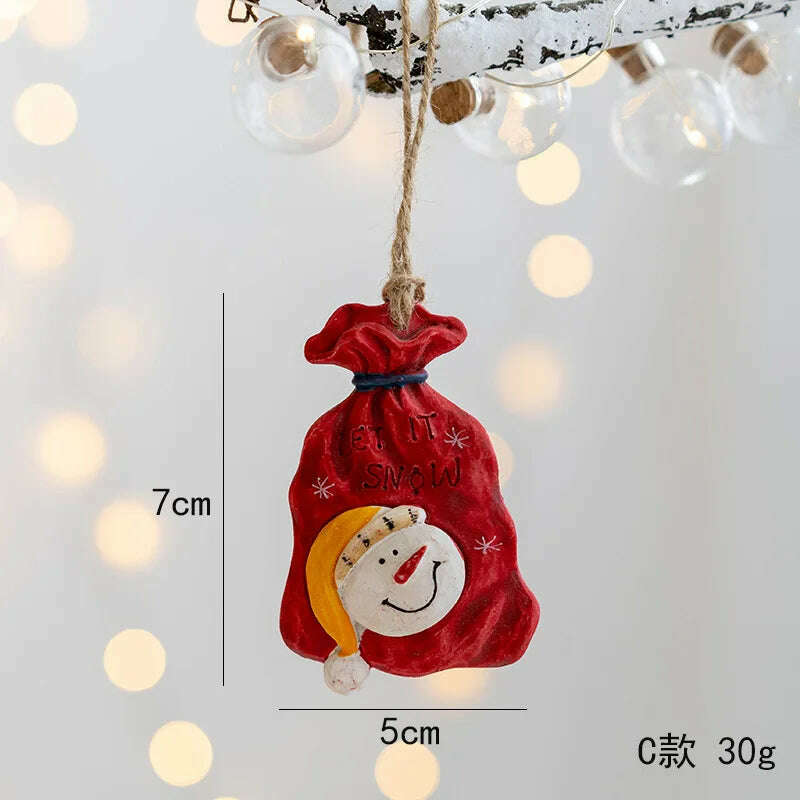 Christmas Santa Snowman Gingerbread Man Resin Pendant Christmas Tree Decoration Ornaments DIY Kids Toys Noel Navidad Kerst 2023