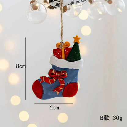 Christmas Santa Snowman Gingerbread Man Resin Pendant Christmas Tree Decoration Ornaments DIY Kids Toys Noel Navidad Kerst 2023