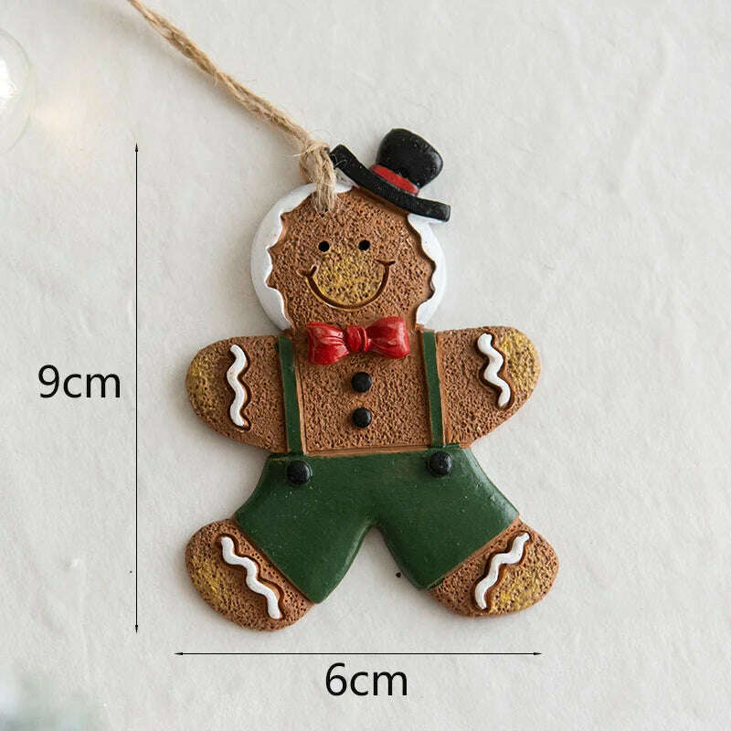 Christmas Santa Snowman Gingerbread Man Resin Pendant Christmas Tree Decoration Ornaments DIY Kids Toys Noel Navidad Kerst 2023