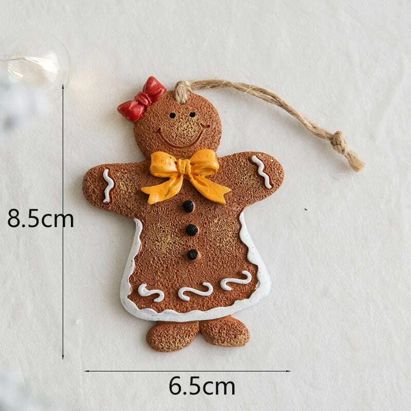 Christmas Santa Snowman Gingerbread Man Resin Pendant Christmas Tree Decoration Ornaments DIY Kids Toys Noel Navidad Kerst 2023