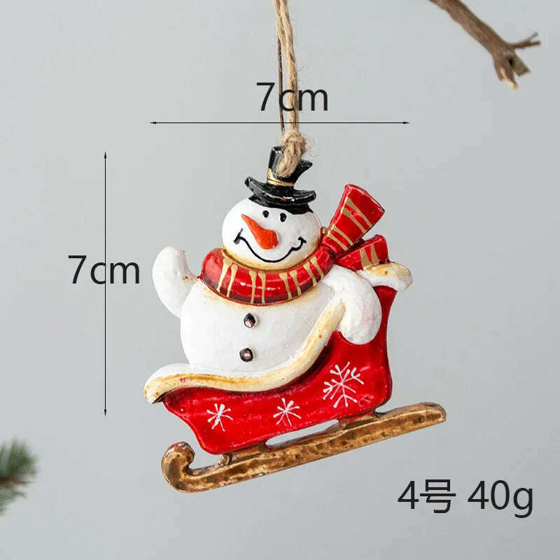 Christmas Santa Snowman Gingerbread Man Resin Pendant Christmas Tree Decoration Ornaments DIY Kids Toys Noel Navidad Kerst 2023