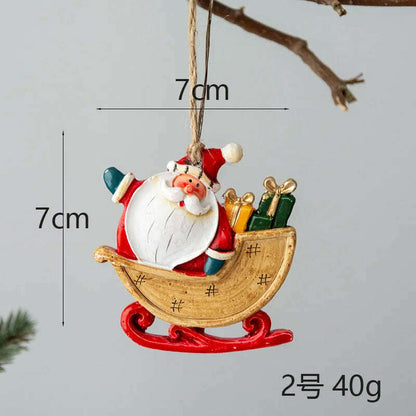 Christmas Santa Snowman Gingerbread Man Resin Pendant Christmas Tree Decoration Ornaments DIY Kids Toys Noel Navidad Kerst 2023
