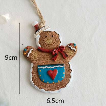 Christmas Santa Snowman Gingerbread Man Resin Pendant Christmas Tree Decoration Ornaments DIY Kids Toys Noel Navidad Kerst 2023