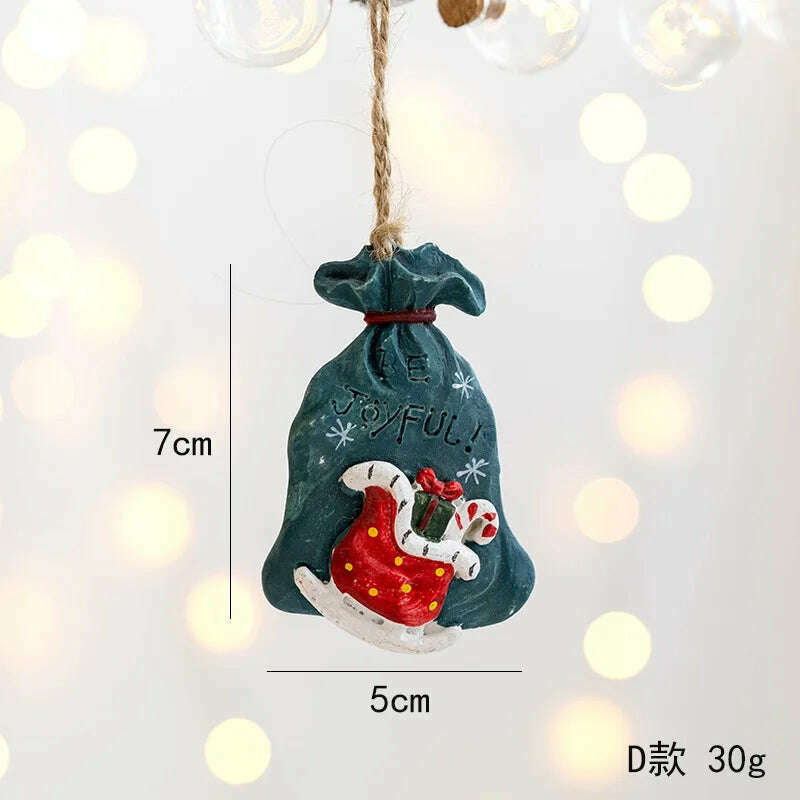 Christmas Santa Snowman Gingerbread Man Resin Pendant Christmas Tree Decoration Ornaments DIY Kids Toys Noel Navidad Kerst 2023