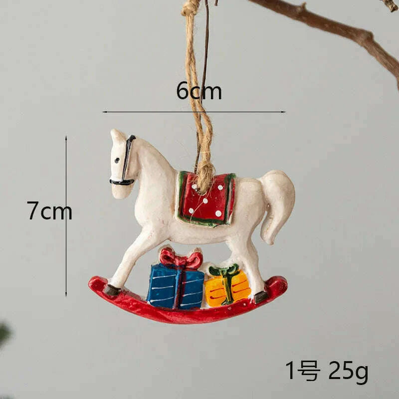 Christmas Santa Snowman Gingerbread Man Resin Pendant Christmas Tree Decoration Ornaments DIY Kids Toys Noel Navidad Kerst 2023
