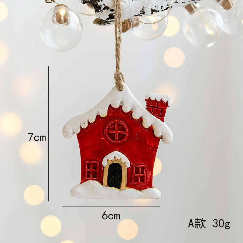 Christmas Santa Snowman Gingerbread Man Resin Pendant Christmas Tree Decoration Ornaments DIY Kids Toys Noel Navidad Kerst 2023