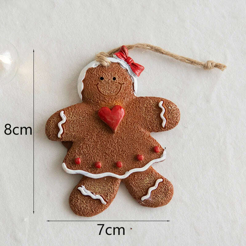 Christmas Santa Snowman Gingerbread Man Resin Pendant Christmas Tree Decoration Ornaments DIY Kids Toys Noel Navidad Kerst 2023