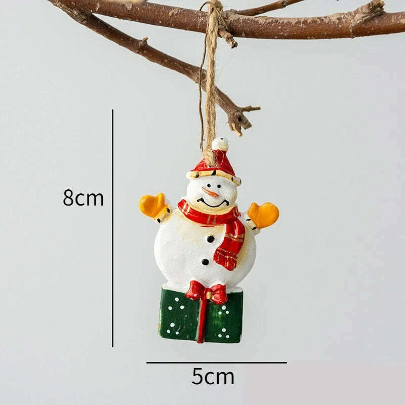 Christmas Santa Snowman Gingerbread Man Resin Pendant Christmas Tree Decoration Ornaments DIY Kids Toys Noel Navidad Kerst 2023