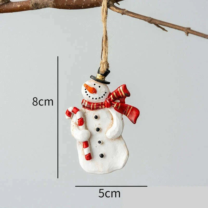 Christmas Santa Snowman Gingerbread Man Resin Pendant Christmas Tree Decoration Ornaments DIY Kids Toys Noel Navidad Kerst 2023