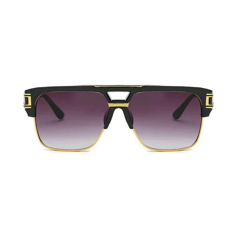 Classic Luxury Men Sunglasses Glamour Fashion Brand Sun Glasses For Women Mirrored Retro Vintage Square Designer Shades