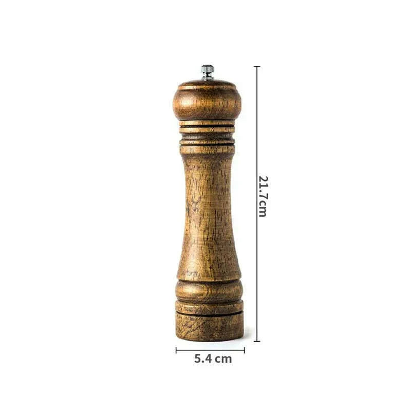 Classical Oak Wood Pepper Spice Mill Grinder Set Handheld Seasoning Adjustable Mills Grinder Ceramic Grinding Core Tools Set