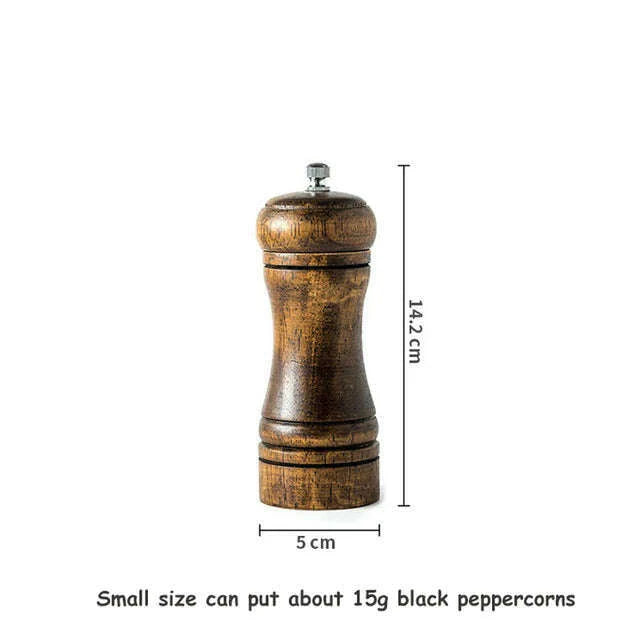 Classical Oak Wood Pepper Spice Mill Grinder Set Handheld Seasoning Adjustable Mills Grinder Ceramic Grinding Core Tools Set