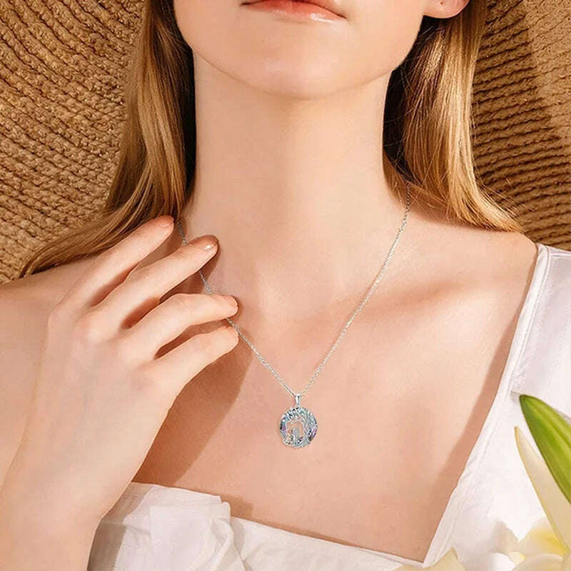 Creative Sister Crystal Necklace Stainless Steel Life Tree Pendant Engagement Necklaces for Women Stainless Steel Jewelry Gift