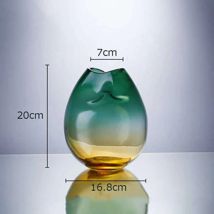 Creative Transparent Gradient Glass Vase Hydroponic Flower Pots Desk Decoration Artificial Flower Decorative Floral Arrangement