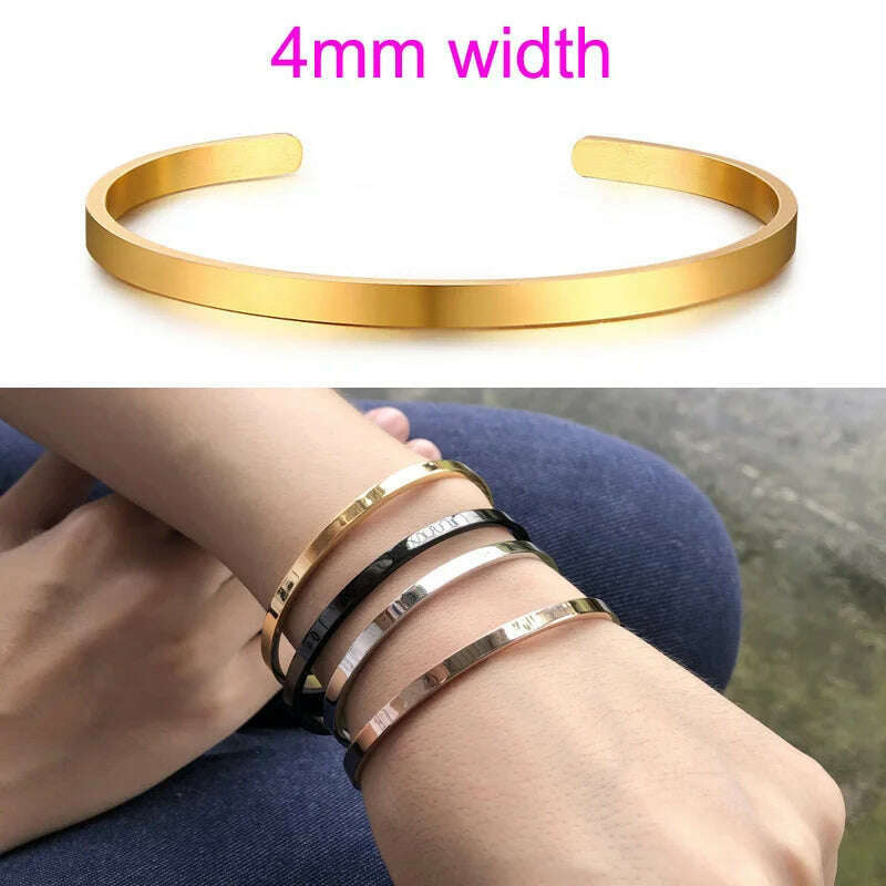 Cuff Bracelet Bangle for Women ,Stainless Steel Openable Bracelet Couple,Charm Handchain Woman ,Stacked Layered Jewelry