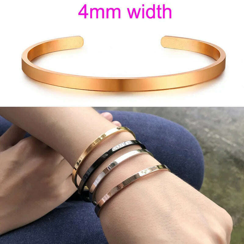 Cuff Bracelet Bangle for Women ,Stainless Steel Openable Bracelet Couple,Charm Handchain Woman ,Stacked Layered Jewelry